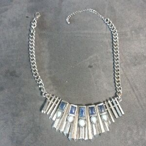 Elegant Silver and Blue Necklace